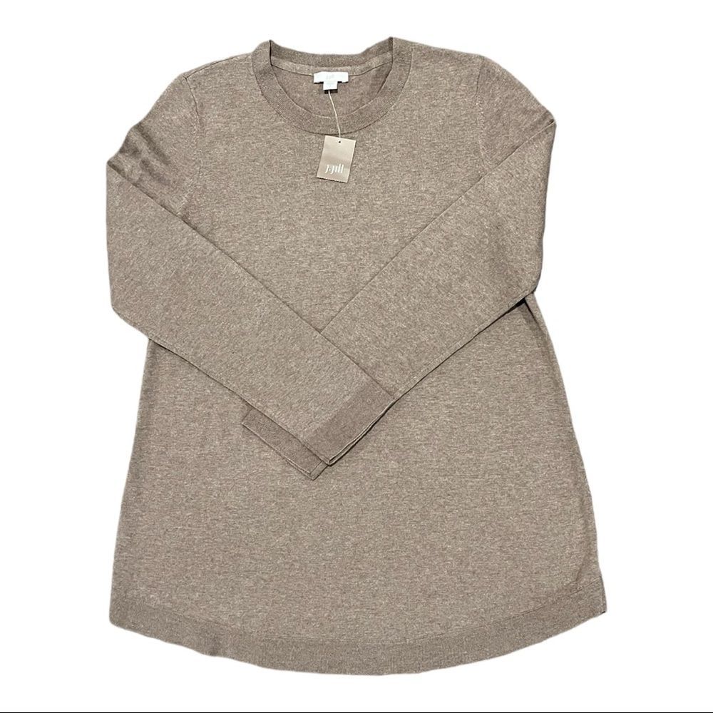 J.Jill Mocha Heather Long Sleeve Tunic Sweater